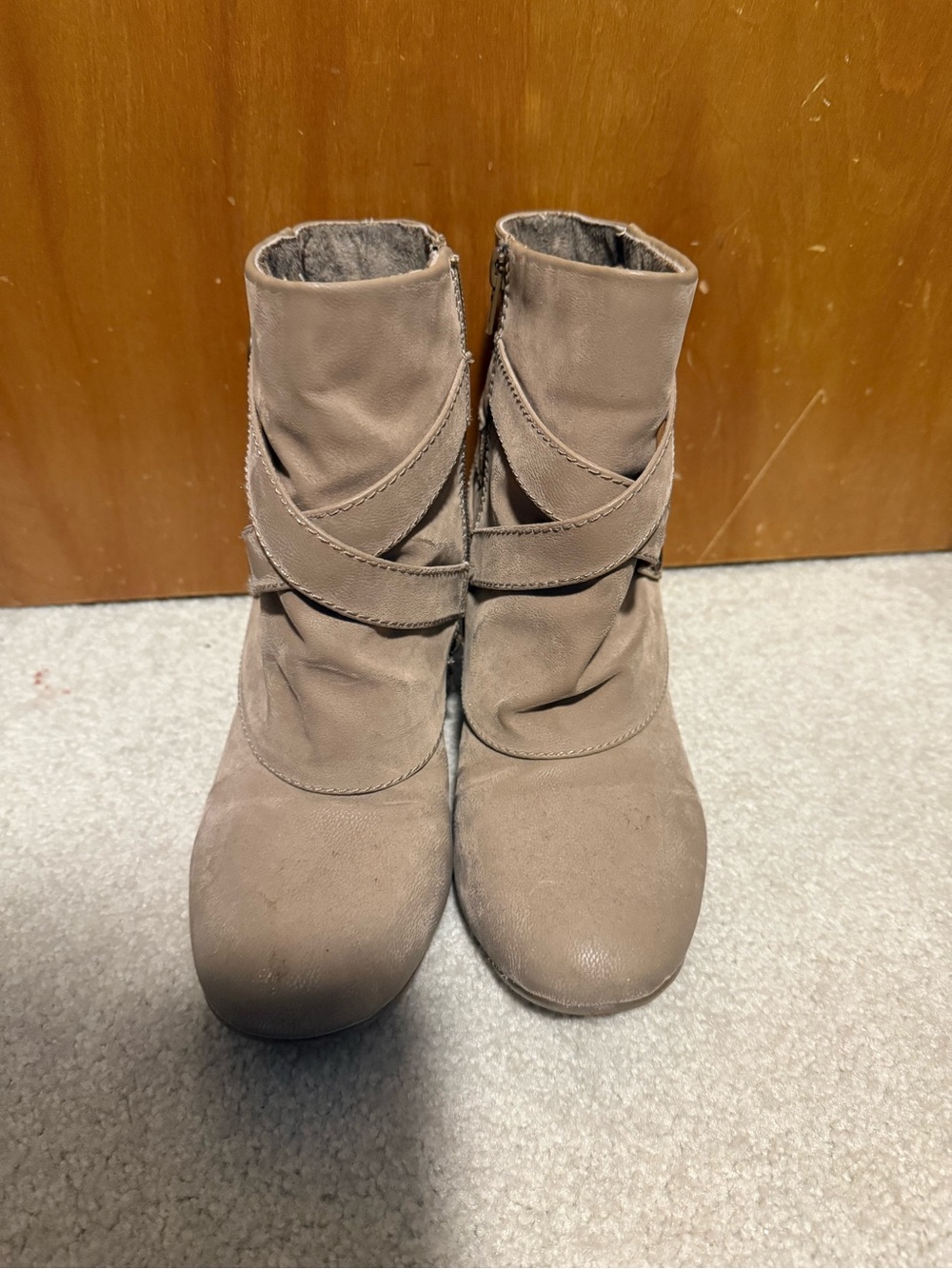Blowfish Taupe Wrap-Detail Ankle Booties